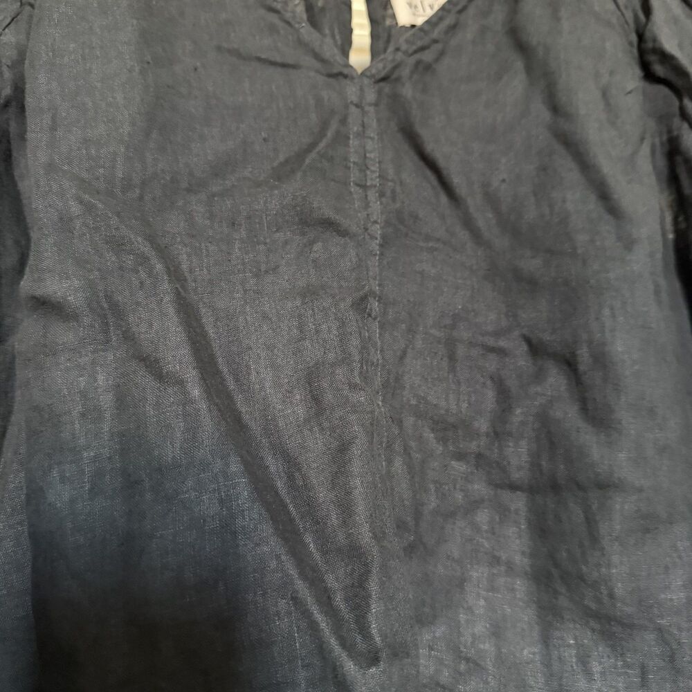 Velvet Graham Spencer 100% linen black fluttler sleeve top classic XL - Picture 9 of 11